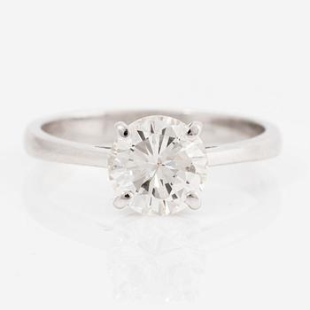 Ring, 18K white gold with brilliant-cut diamond, accompanying report IGI.