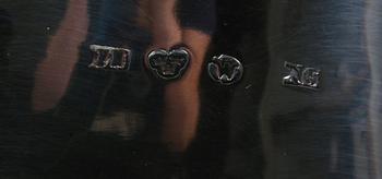 SKÅL PÅ FOT, silver. Nyrokoko. Otydliga stämplar ev Vadstena 1867.