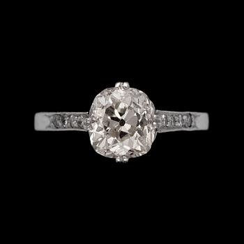 157. An old-cut 1.65 ct diamond ring. Quality circa I-J/VS.