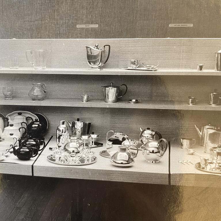 Sylvia Stave, a silver plated jug model 3470, C.G. Hallberg, Stockholm, 1930s.