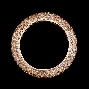 RING, förgyllt silver, diamanter tot ca 2.80 ct.