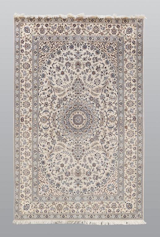 A carpet, Nain part silk s.k 6 LAA, 238 x 148 cm.