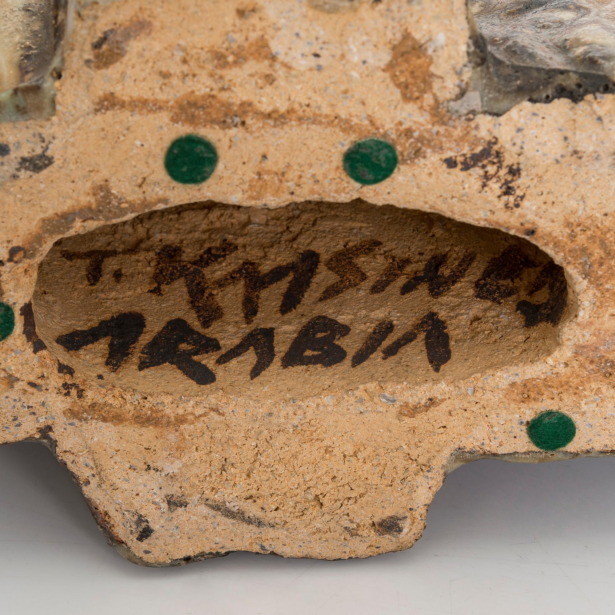Taisto Kaasinen, skulptur, stengods, signerad T. Kaasinen Arabia.