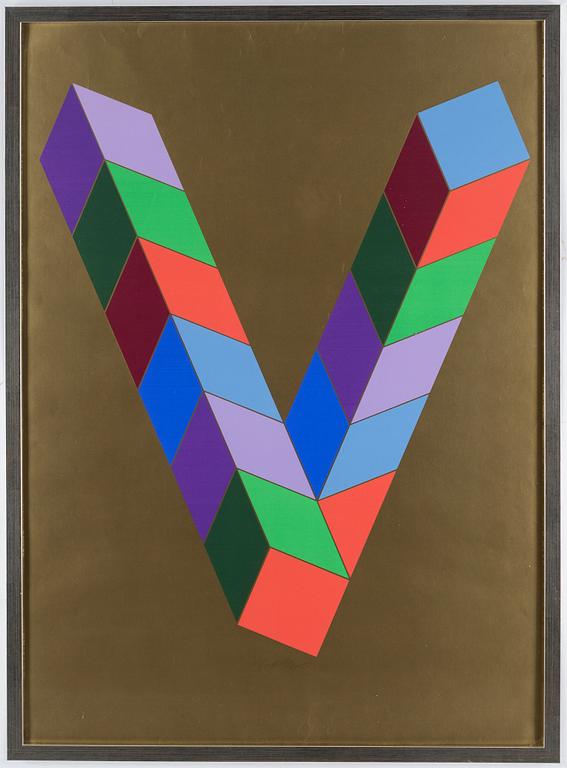 VICTOR VASARELY, poster,. signed.