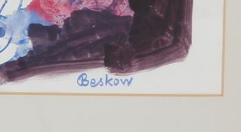 BO, BESKOW. Gouache, sign.