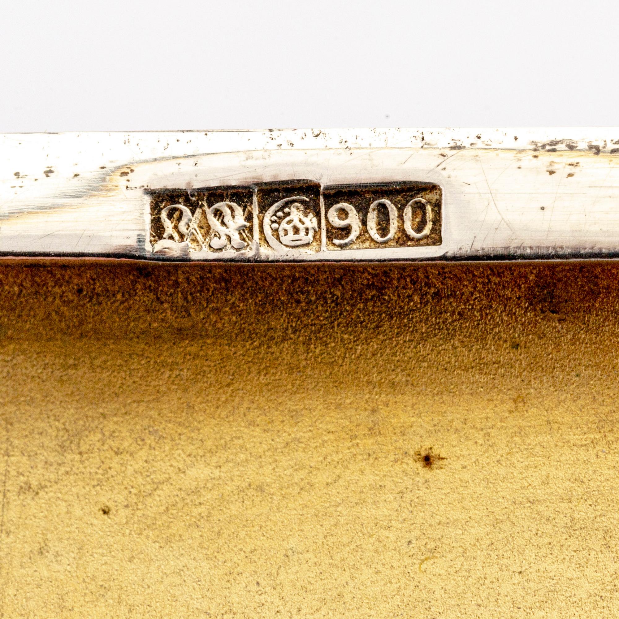 An early 1900s silver and enamel cigarette case, weight 162 grams.