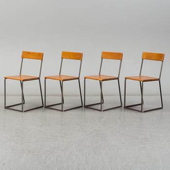 ARTHUR LINDQVIST, four chairs from Grythyttans stålmöbler, first half of the 20th Century.