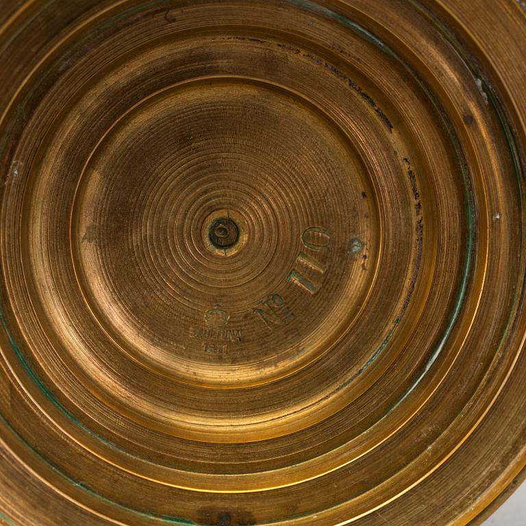 A pair of brass cassolettes No 110 Skultuna early 20th century.