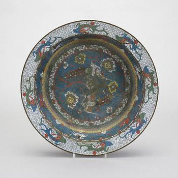 SKÅLFAT, cloisonne. Sannolikt 1800-tal.