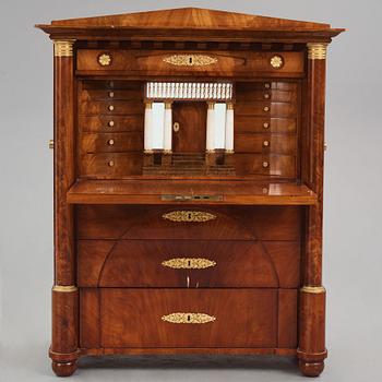 Lars Petter Forssblad's Masterpiece, A mahogany and ormolu-mounted secretaire, Stockholm 1832.