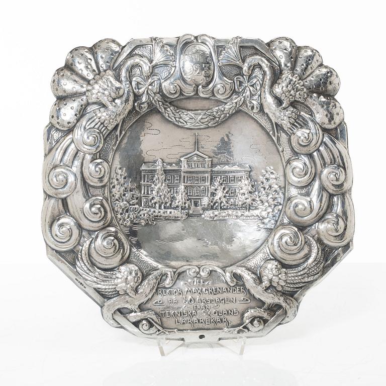 Astri Ekengren Ekman, a silver wall plaque, GA Hultgren, Eskilstuna, 1923.