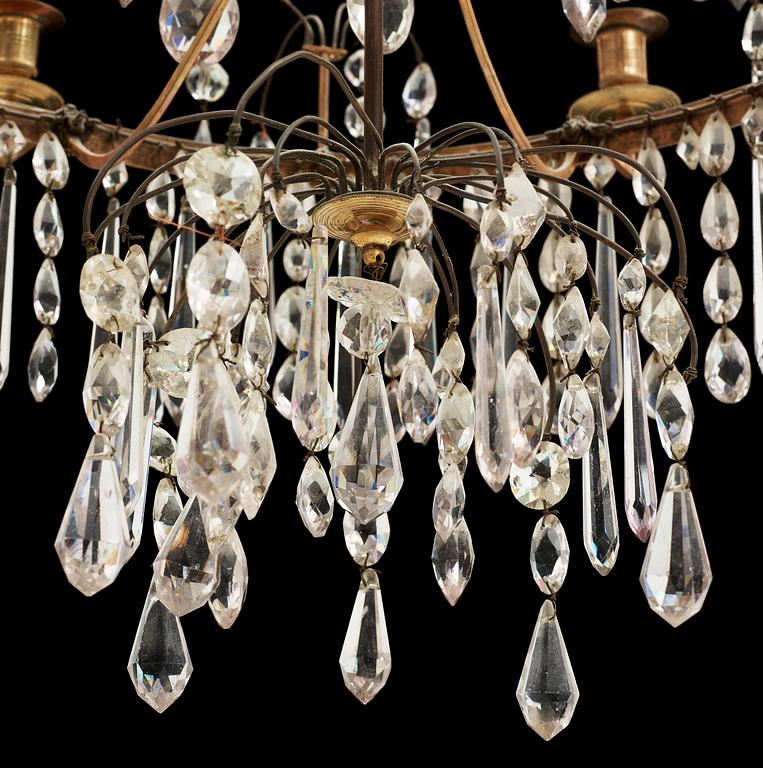 A Gustavian circa 1800 six-light chandelier.