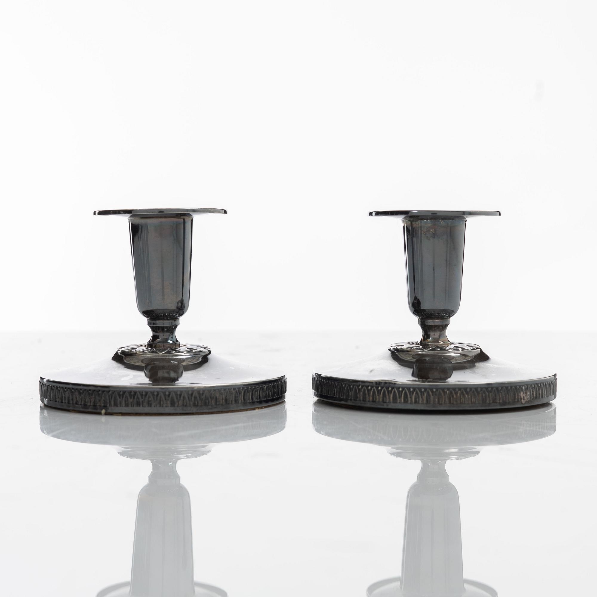Candelsticks, a pair, silver, Gothenburg 1958.