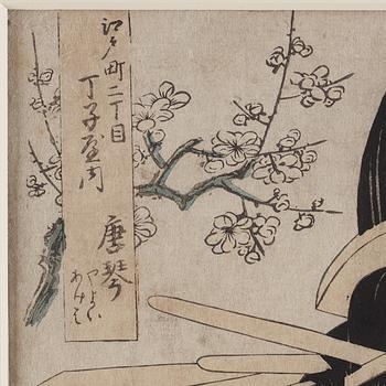 UTAMARO KITAGAWA (c.1753-1806), färgträsnitt. Japan, 1801.
