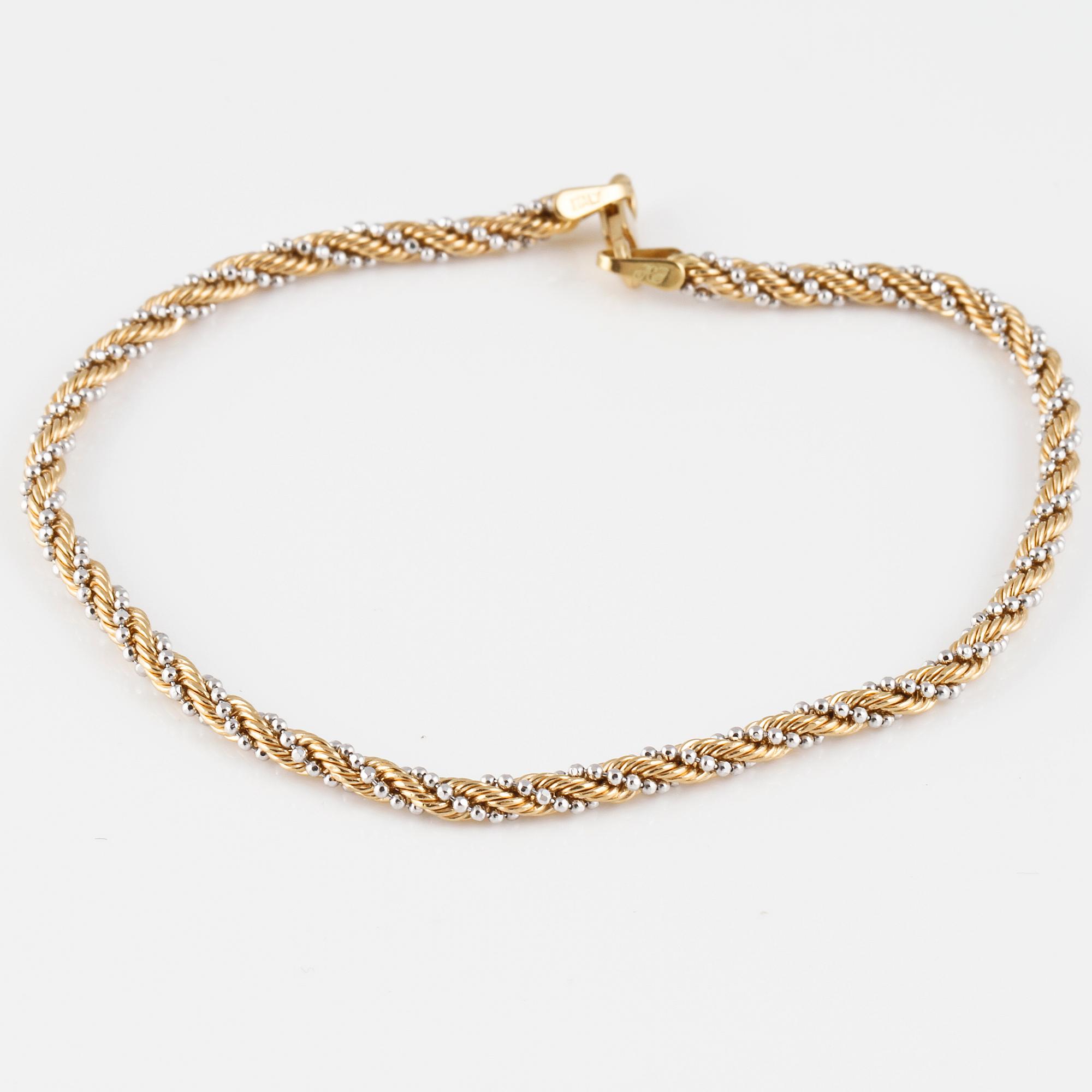 ARMLÄNK samt HALSLÄNK, 18K flerfärgat guld. Vikt 12,0 gram.
