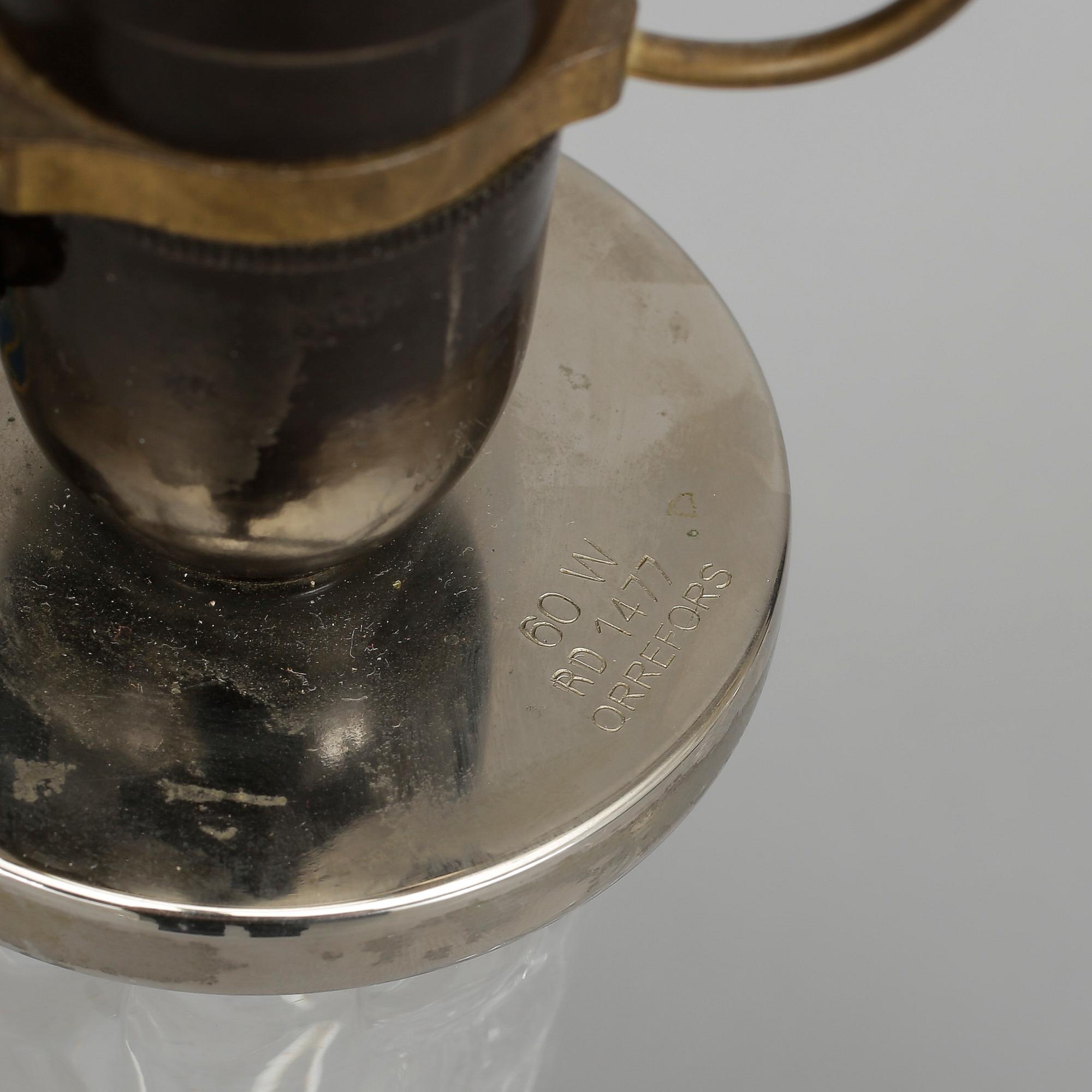 BORDSLAMPOR, 1 par. Carl Fagerlund, Orrefors, 1960-tal.