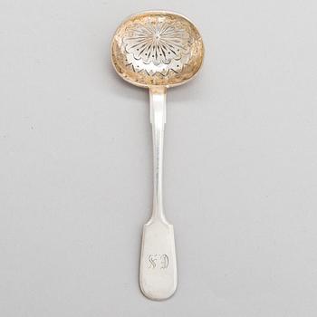 A Russian sprinkle spoon, maker's mark of Peter Silventoinen, Saint Petersburg 1887.