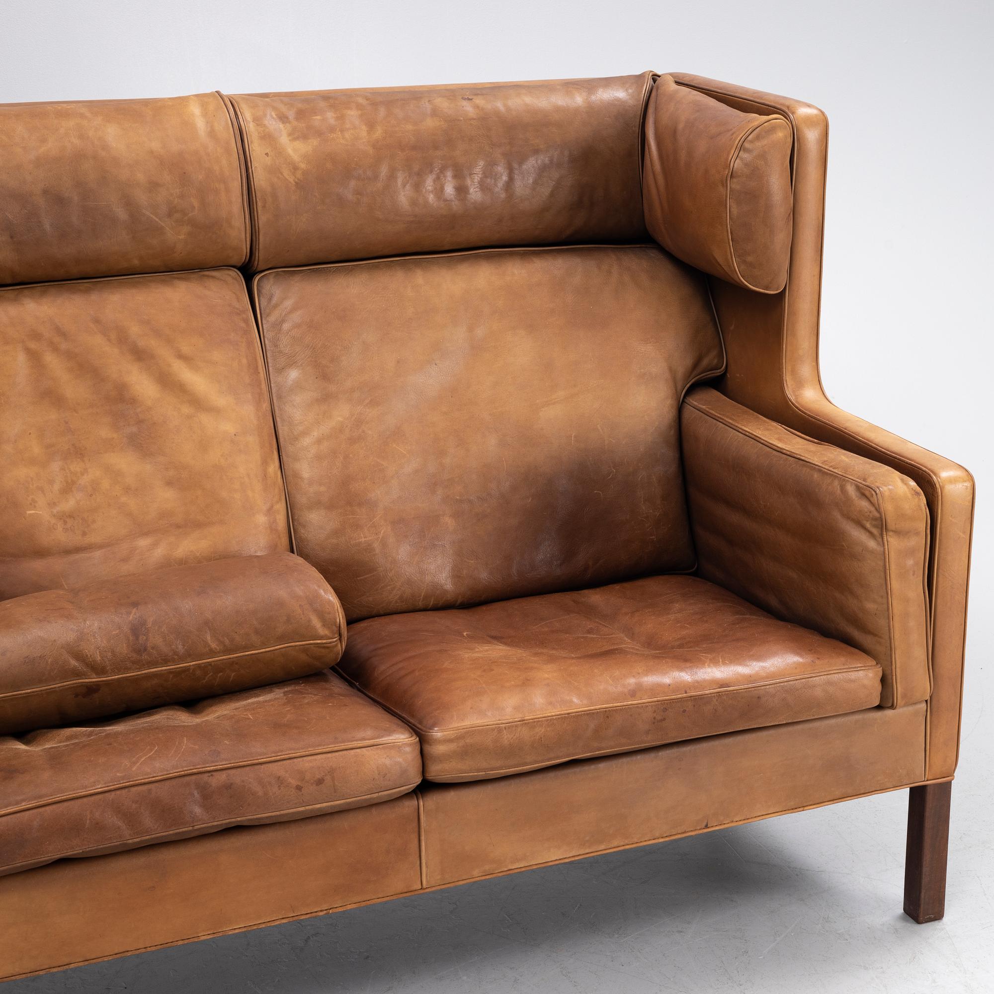 Børge Mogensen, a model 2192 'Kupé' leather sofa, Fredericia Stolefabrik, Denmark.