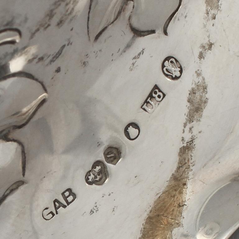 LJUSSTAKAR, ett par, silver, GAB, Stockholm, 1946. Total vikt 255 g.