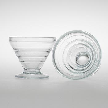 SERVISDELAR, glas, 27 st, "Böljeblick" Aino Aalto, Karhula och Riihimäki 1930-1980-tal.