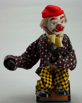 CLOWN, mekanisk, 1960-70-tal, märkt Alps, Japan.