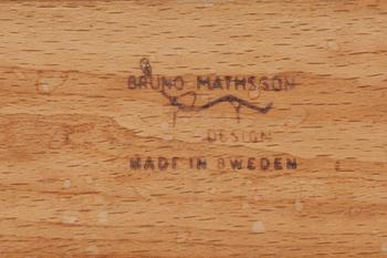 KARMSTOLAR, ett par, "Eva" design Bruno Mathsson för Karl Mathsson, daterad 1978.