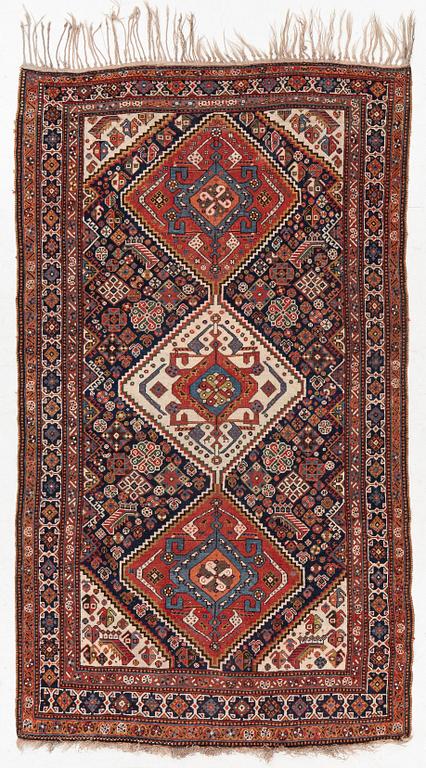 Carpet, Qashqai, antique, approx. 237 x 142 cm.