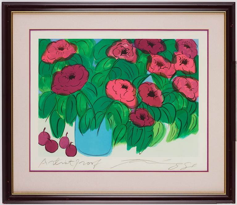 Walasse Ting, Still life with flowers.