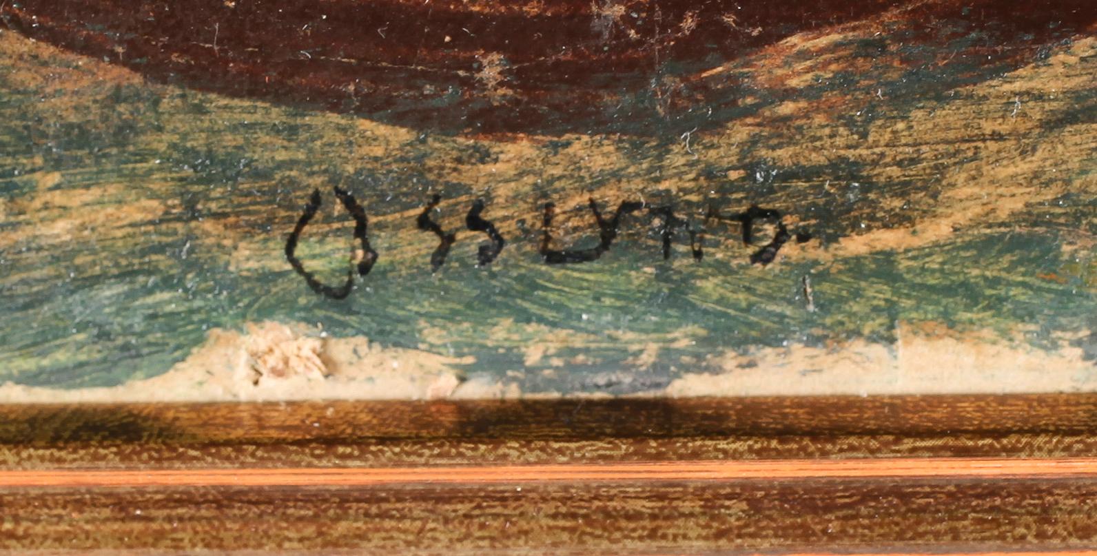 HELMER OSSLUND, olja på smörpapper uppklistrad på pannå,  signerad.