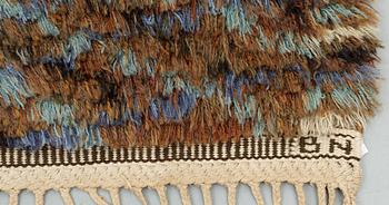 CARPET. "Marina brun". Rya (knotted pile). 242,5 x 167 cm. Signerad AB MMF BN.