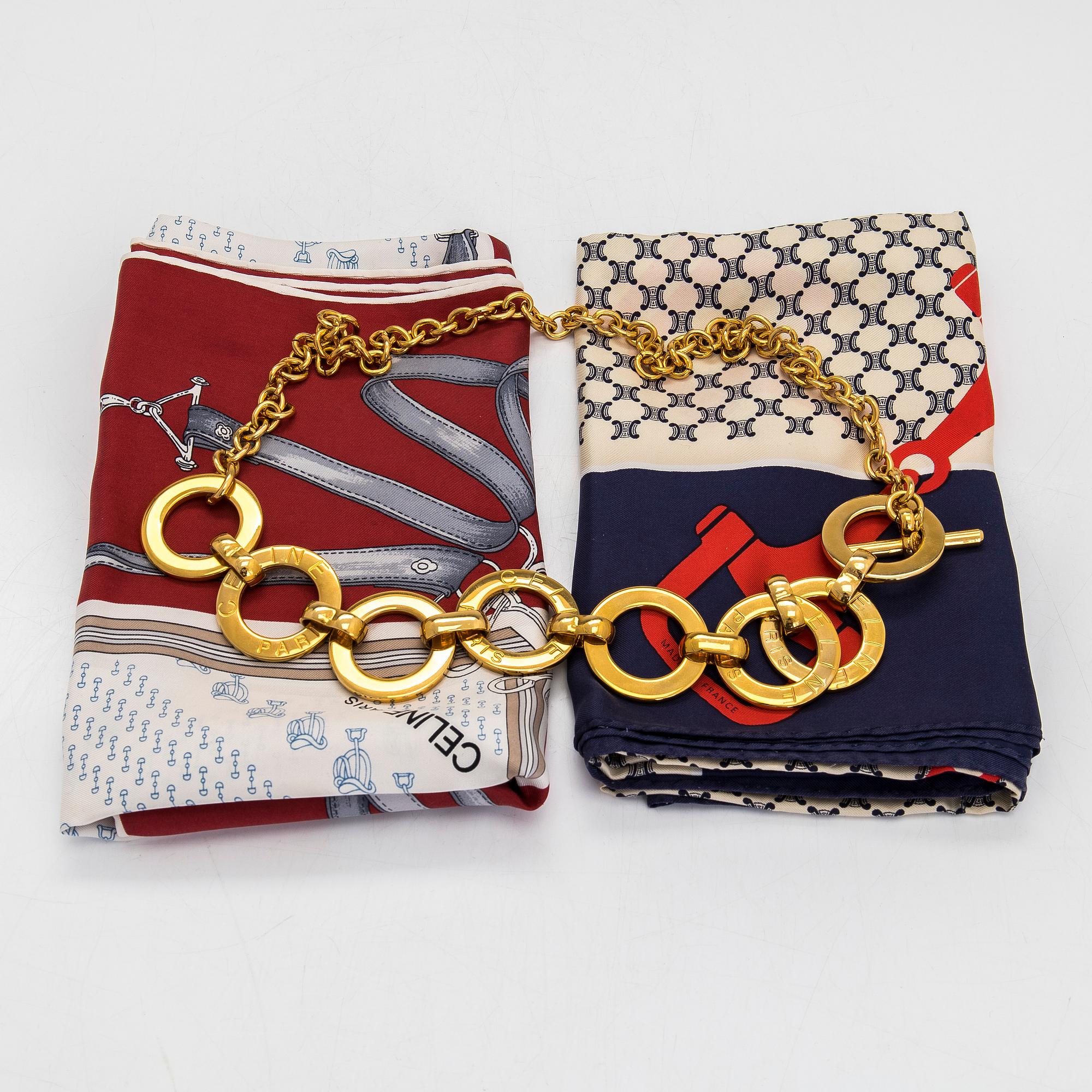 Céline, ett skärp samt scarf, 2 st.