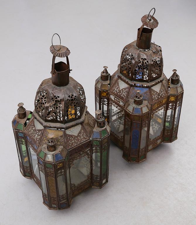 LYKTOR, 1 par, plåt, Marocko, 1900-tal.