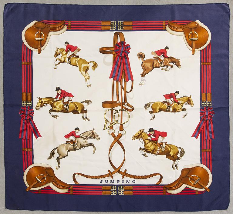 Hermès, two silk scarves.