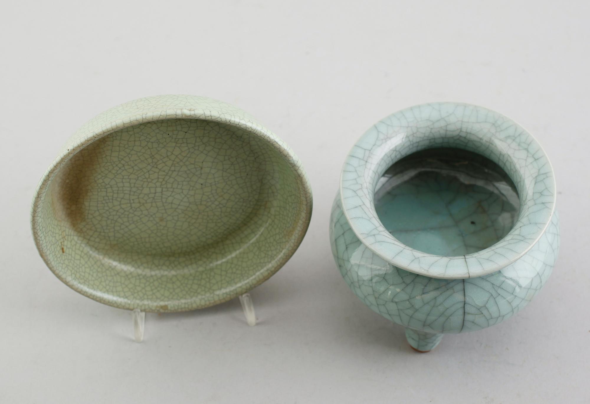 SKÅL OCH FAT, porslin, Kina, 1900-/2000-tal.