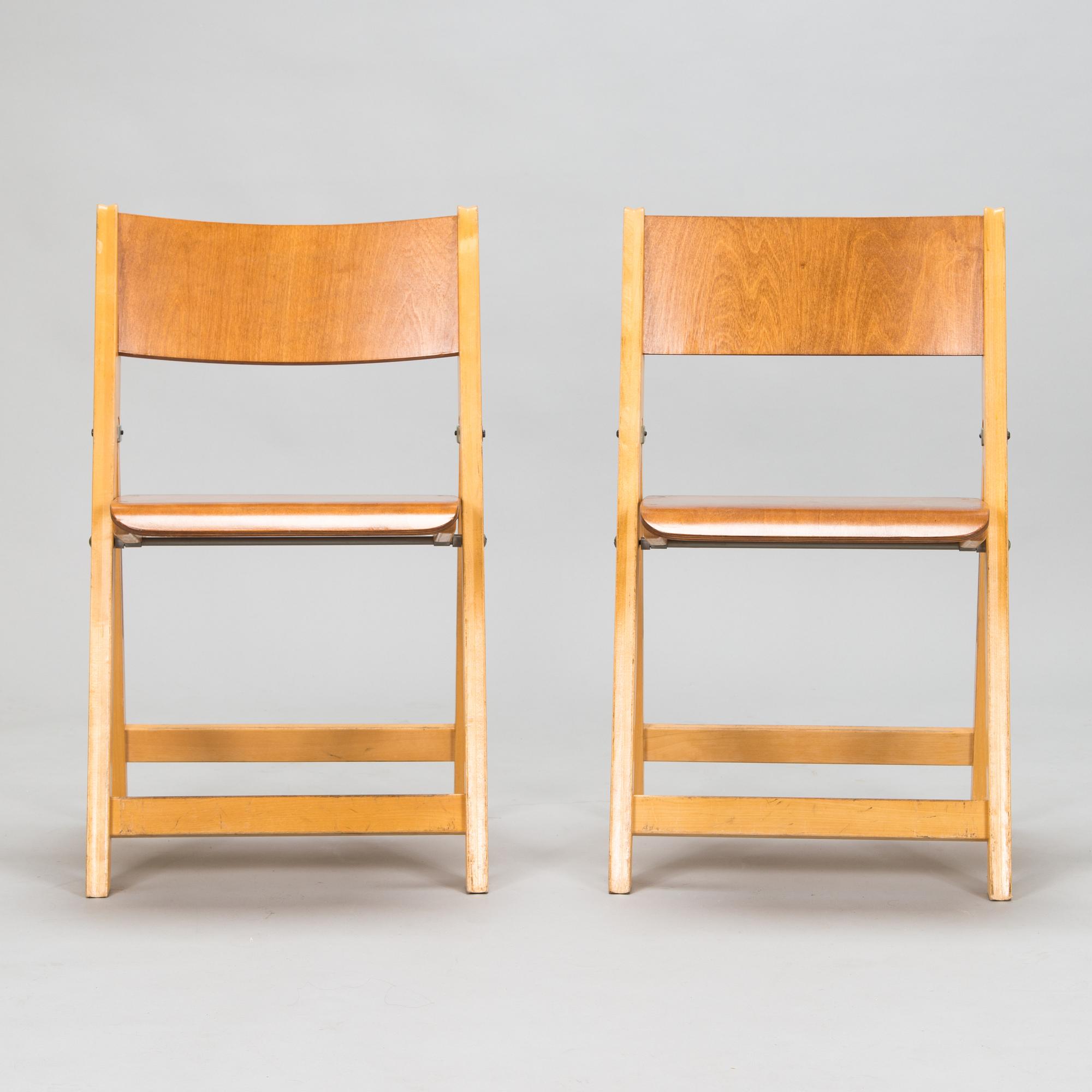 Six 1960s folding chairs for SOK Vaajakosken tehtaat.