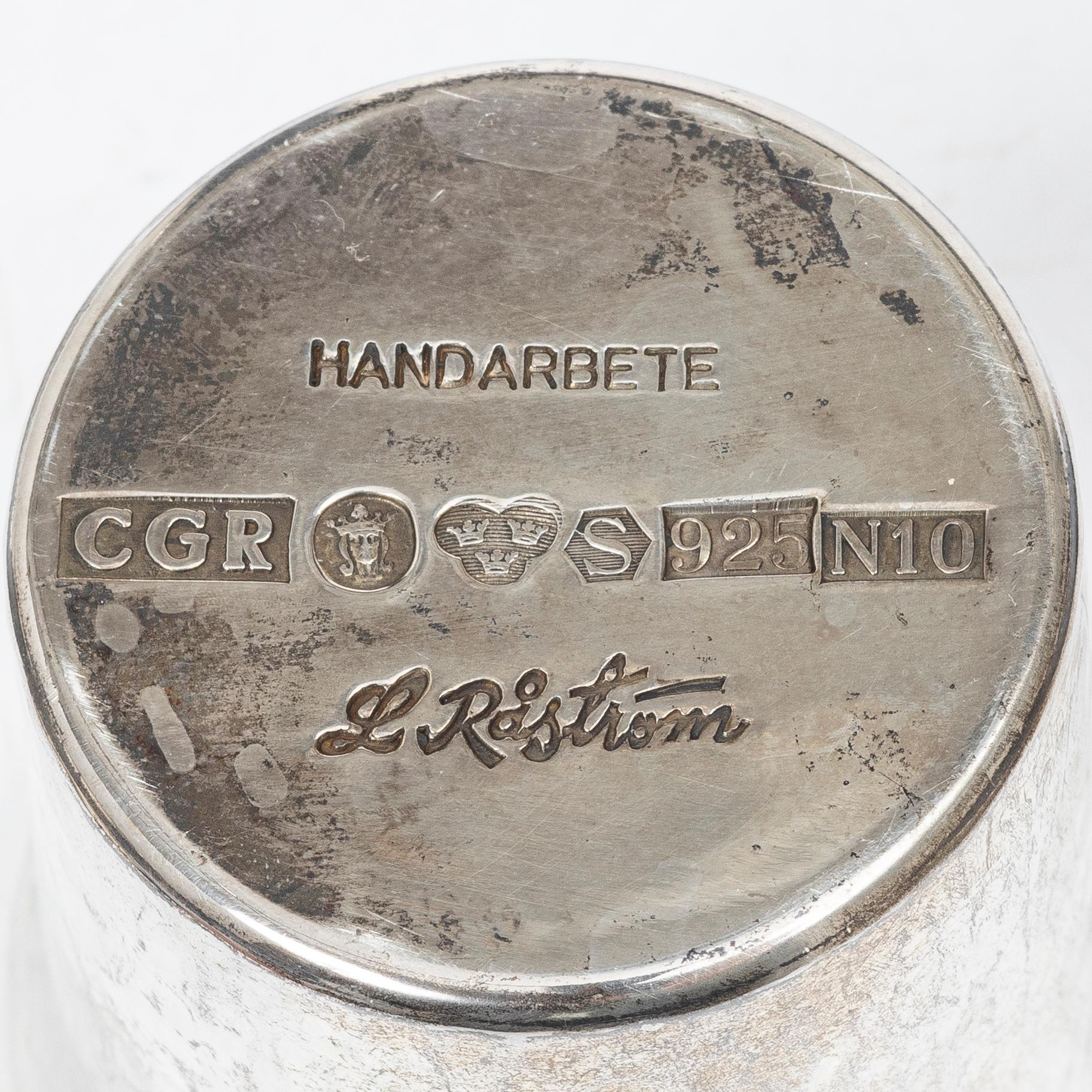 Lennart Råström, Four silver cups, CG Råström, Stockholm 1987.