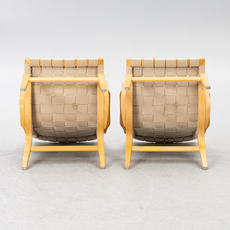 Bruno Mathsson, a pair of armchairs, "Eva", DUX, late 20th century.