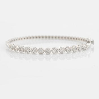 Brilliant cut diamond bangle.