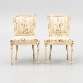 Six Gustavian style chairs, second half of the 20th Century.