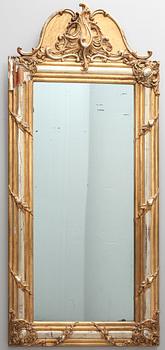 SPEGEL, nyrokoko, etikettmärkt E Ohlin, Wadstena, 1800-talets andra hälft.