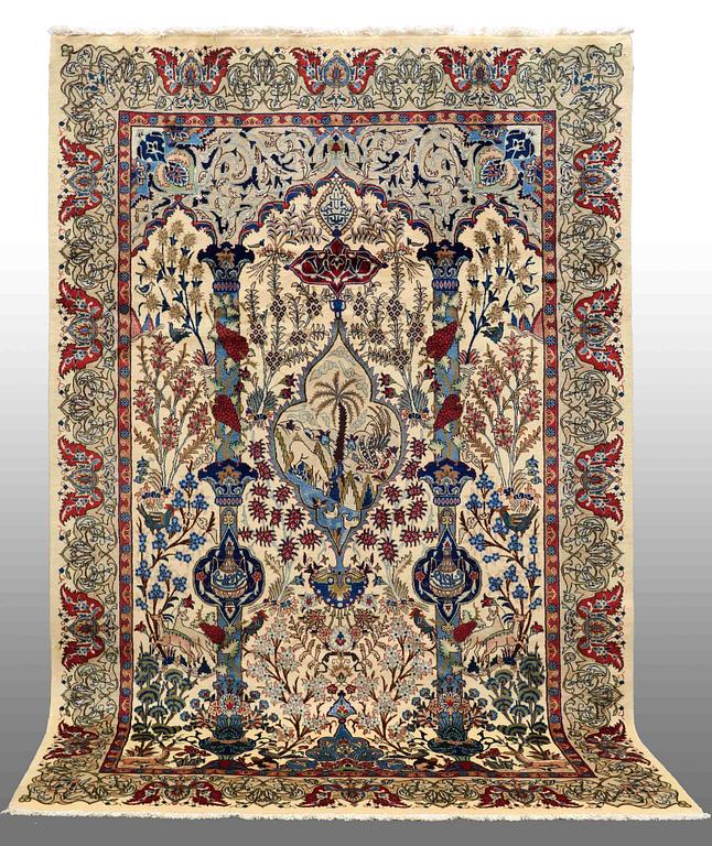 A CARPET, Figural Kashmar, around 300 x 195 cm.