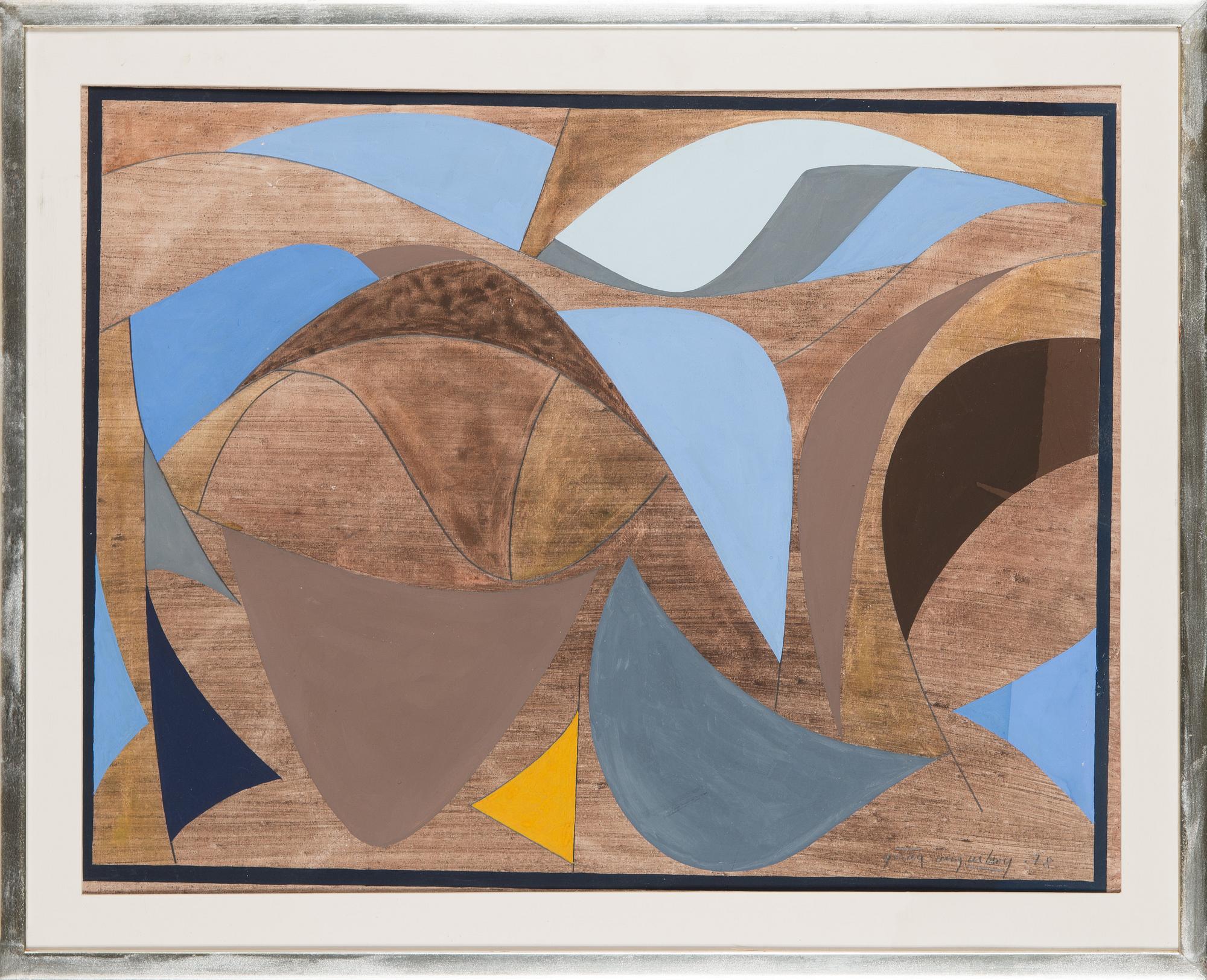 Göran Augustson, gouache, signed and dated -78.