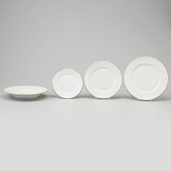 LOUISE ADELBORG, porcelain dinner service, 90 ps "Swedish Grace", Rörstrand, second half of the 20th century.
