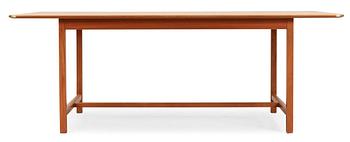 518. A Josef Frank ash and mahogany table with brass fittings, Svenskt Tenn, model 590.