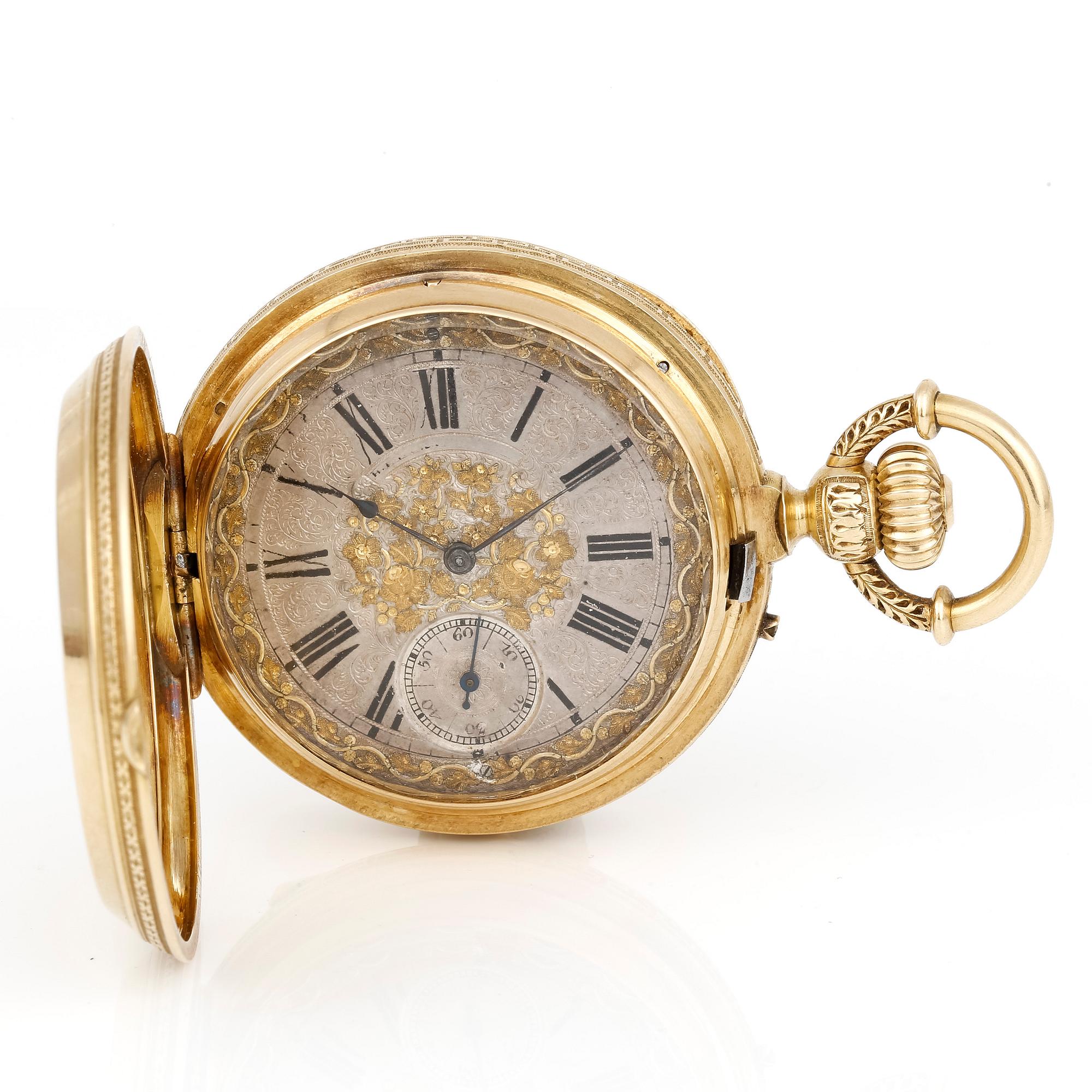 FICKUR, 18 k guld, H. Laforge, Geneve, tot vikt ca 124 gram.