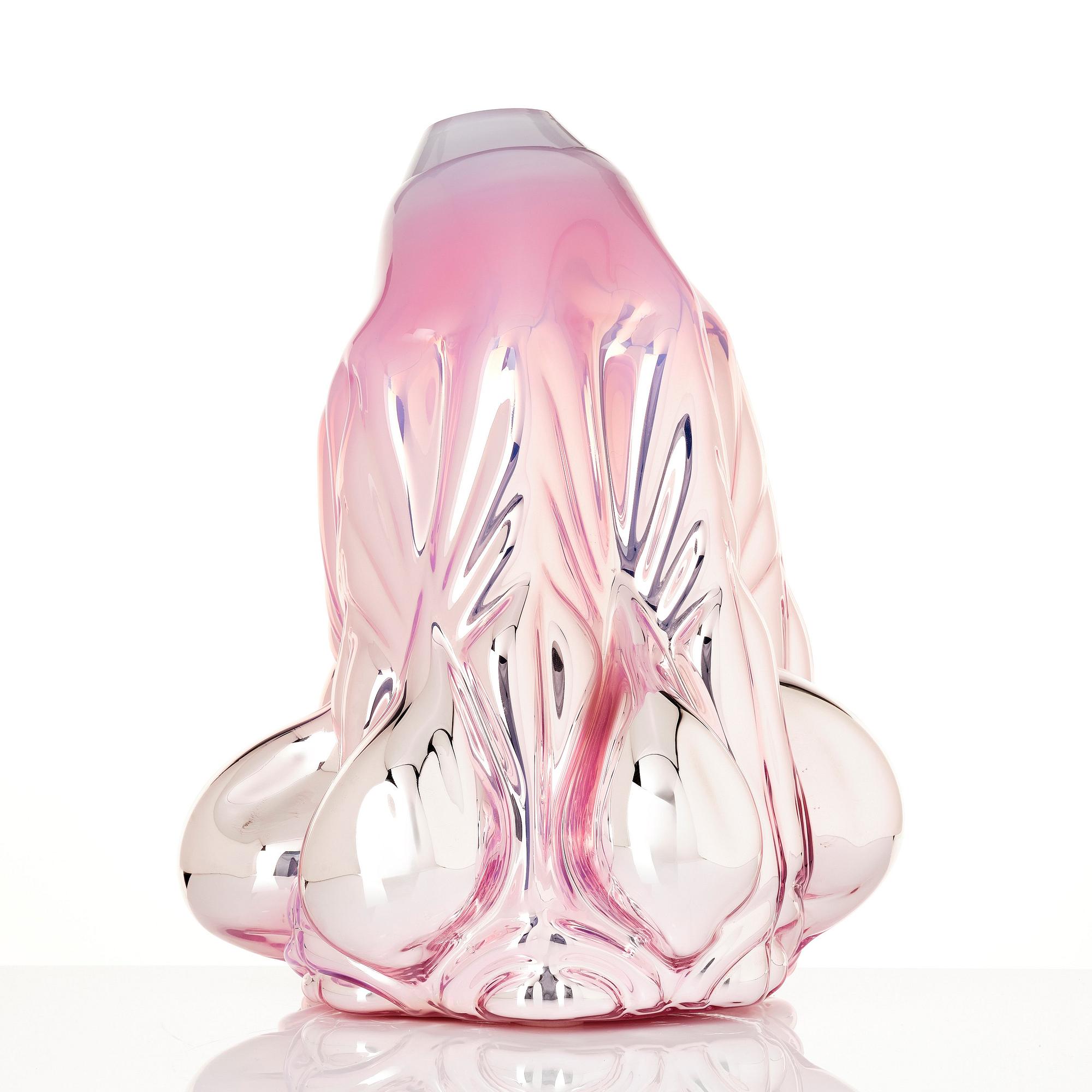 Hanna Hansdotter, a sculpture, "Dripping print", ed. AP 1, The Glass Factory, Boda Glasbruk 2018.