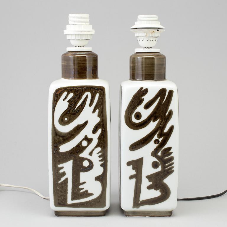 CARL-HARRY STÅLHANE, bordslampor, ett par, keramik, "Orient", Rörstrand.