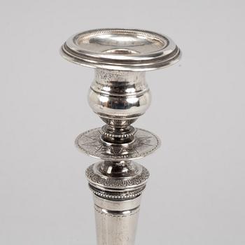 A pair of swedish silver candlesticks, mark of Guldsmedsaktiebolaget GAB, Stockholm 1882.