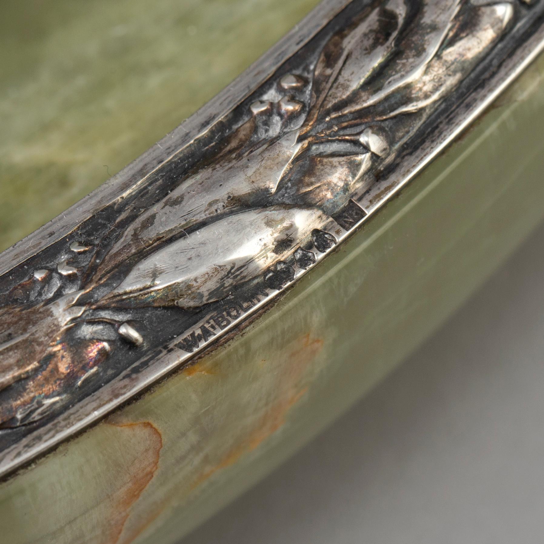 WA BOLIN, an onyx and silver dish from Stockholm, 1939.