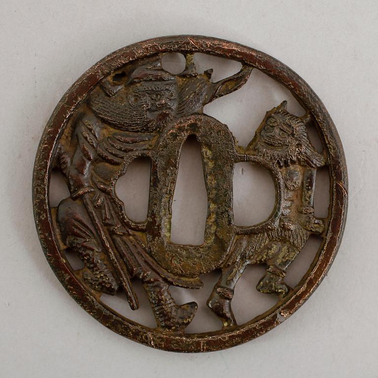 TSUBA, järn, Japan, Yamashiro Ju Yoshitsugu, Japan, 1800-tal.